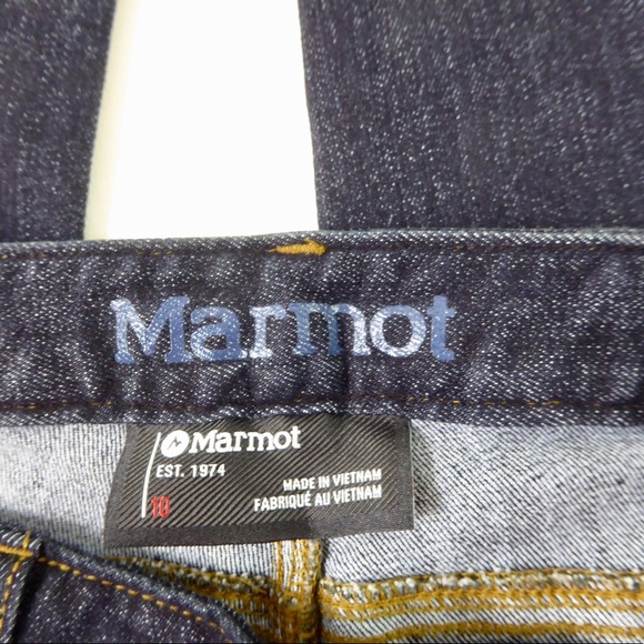 Marmot Mira CoolMax Stretch Denim Jean NWT Dark Indigo Slim Fit Straight Leg - Picture 4 of 7